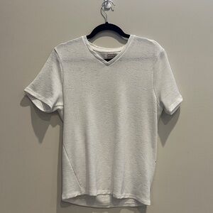 Guess White V-Neck Short Sleeve Knit Tee